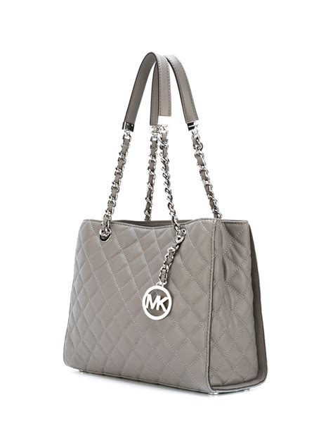 michael kors grey quilted purse|grey Michael Kors medium purse.